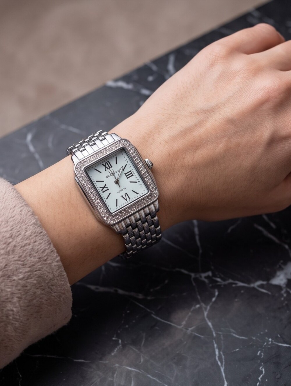 Peugeot Silver and Black Women's Watch